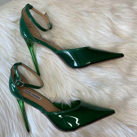 Steve Madden Opar Translucent Green Stiletto Pump Heels - Picture 6 of 12